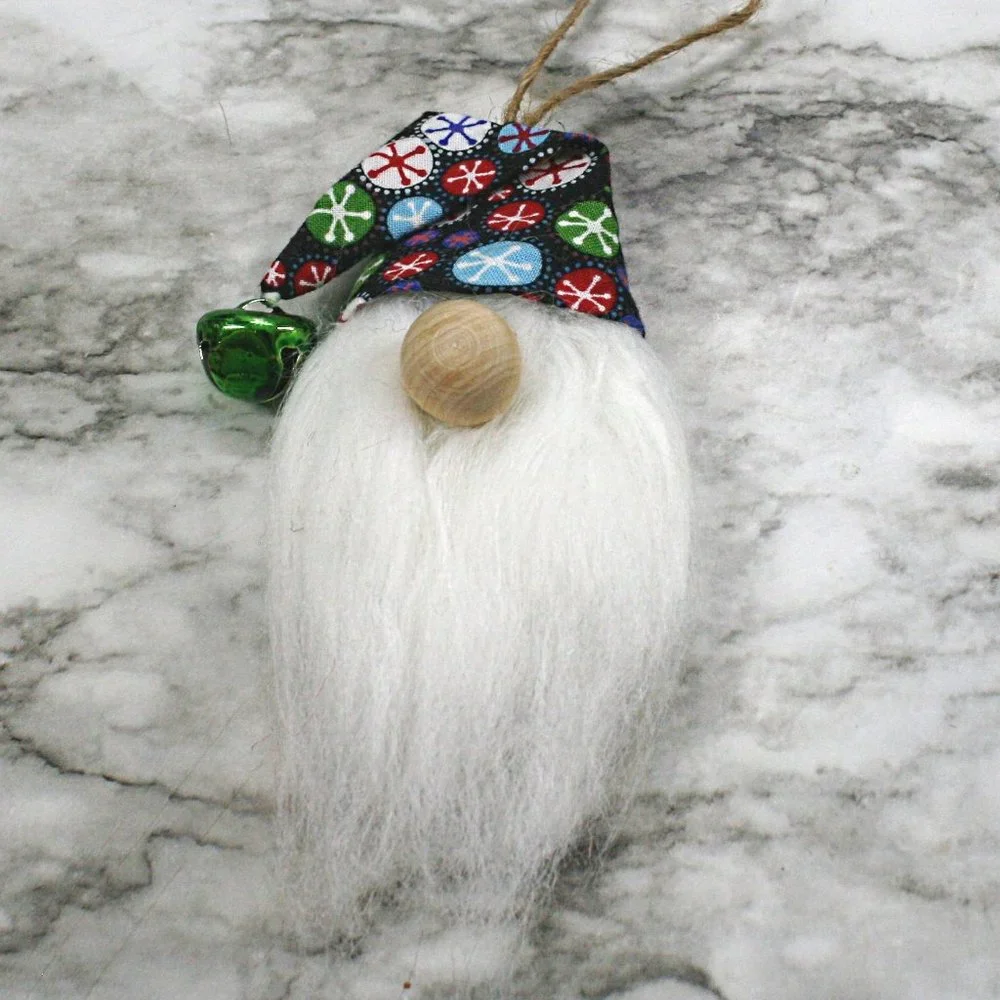 HAND CRAFTED Gnome Christmas Ornaments Set of 3 - Candy Snowflakes